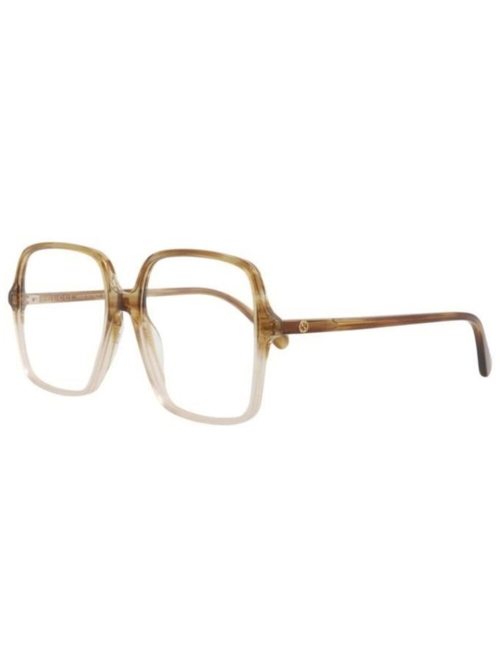 New Gucci Womens Square/Rectangle Brown Brown Transparent Fashion Designer Eyegl